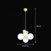Lustra PANDA, 3xG9, D30 cm, Metal Rasina, Alb Auriu Lustre Copii Default Title Alessandro Design