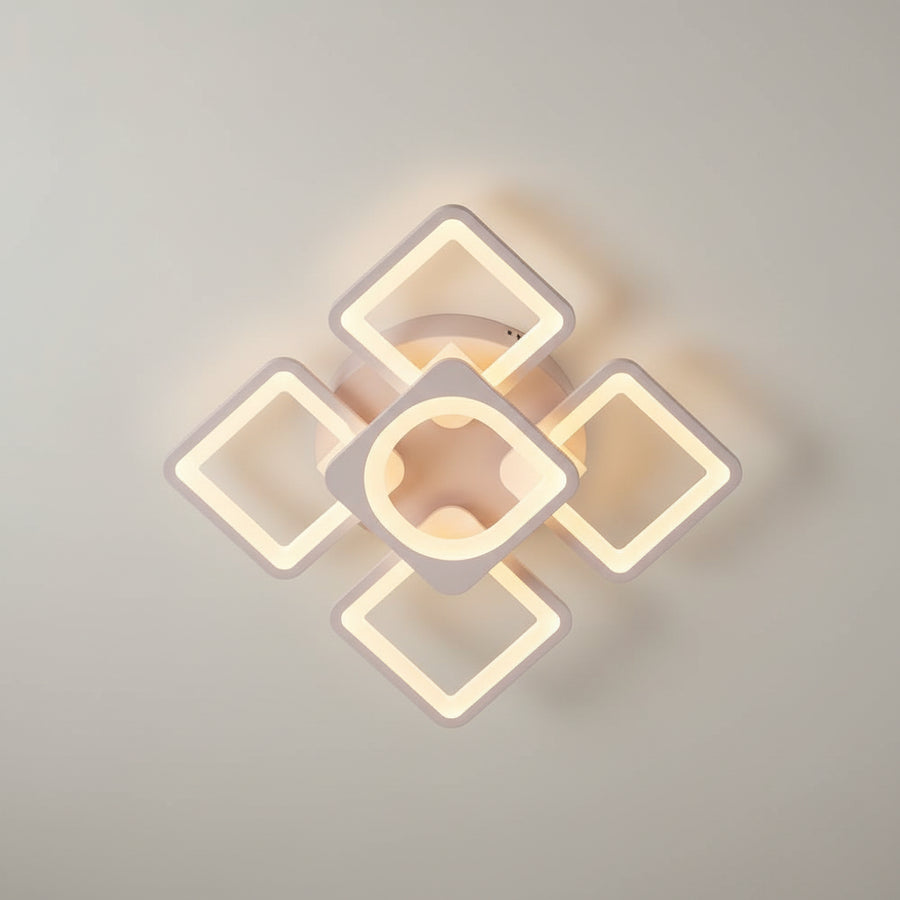 LED chandelier with remote control ZOE 70W, 5 Squares, Cold/Warm/Neutral light, Dimmable, White LED chandelier with remote control Default Title Alessandro Design