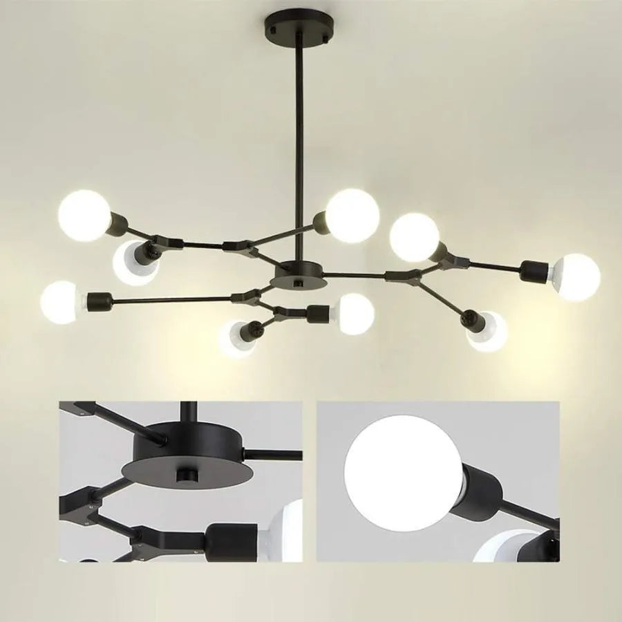 Lustra Architek Nona, 9x E27, Black, Metal Luster Industrial Default Title Alessandro Design