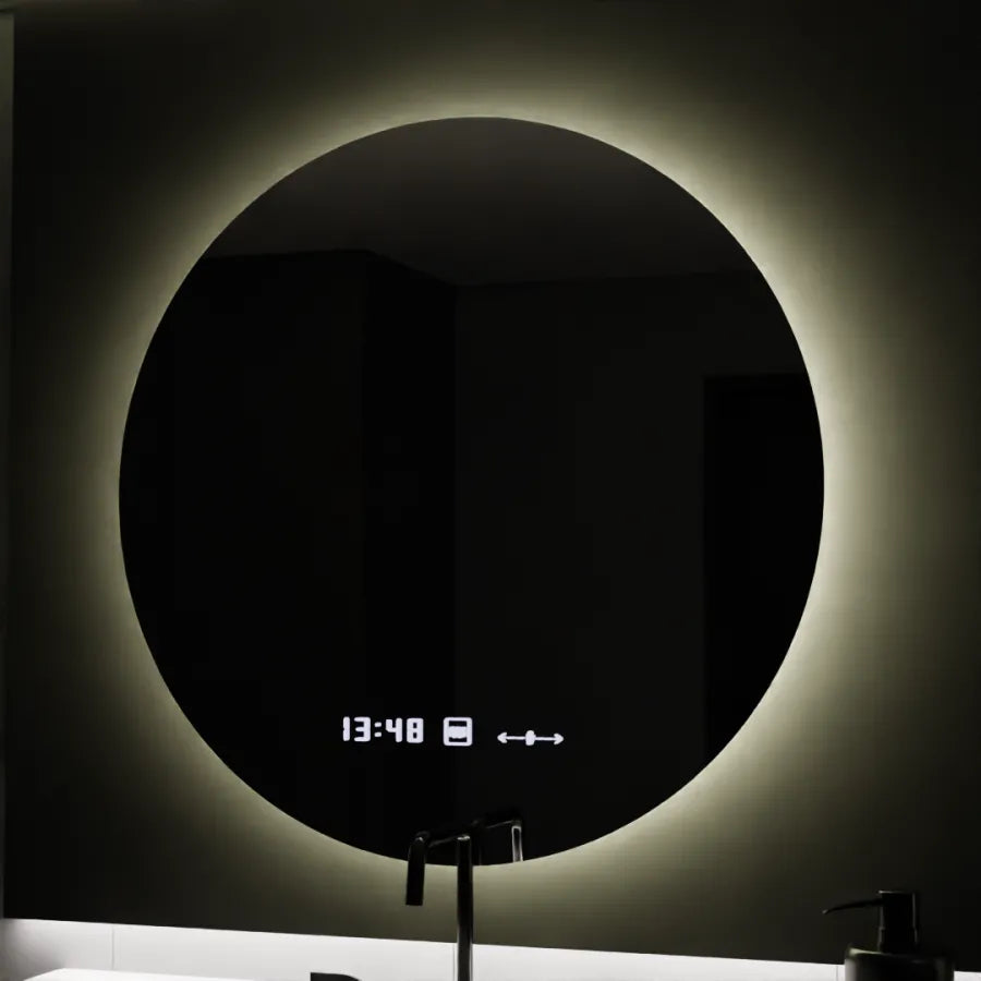 LED Round Mirror, 80cm, Serenite MotionGlow Marcello, De-fogging System, Clock & Thermometer, Dimable Mirrors Marcello Default Title Alessandro Design