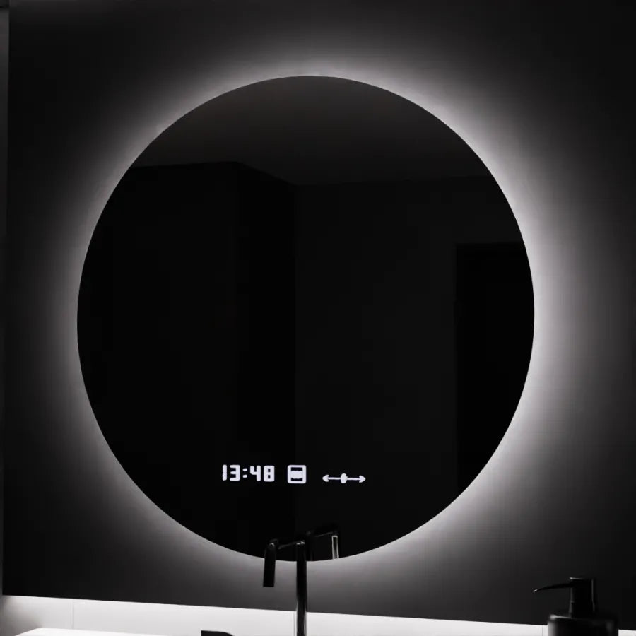 LED Round Mirror, 80cm, Serenite MotionGlow Marcello, De-fogging System, Clock & Thermometer, Dimable Mirrors Marcello Default Title Alessandro Design