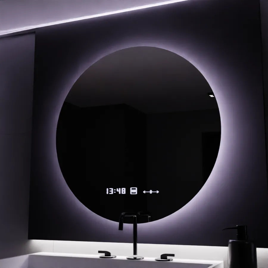 LED Round Mirror, 80cm, Serenite MotionGlow Marcello, De-fogging System, Clock & Thermometer, Dimable Mirrors Marcello Default Title Alessandro Design