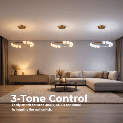 LED Pendant Light Acrylic Nova 57W with Remote Control, Dimmable, 3000K/4000K/6000K, Gold, Metal and Acrylic LED Chandeliers with Remote Control Default Title Alessandro Design