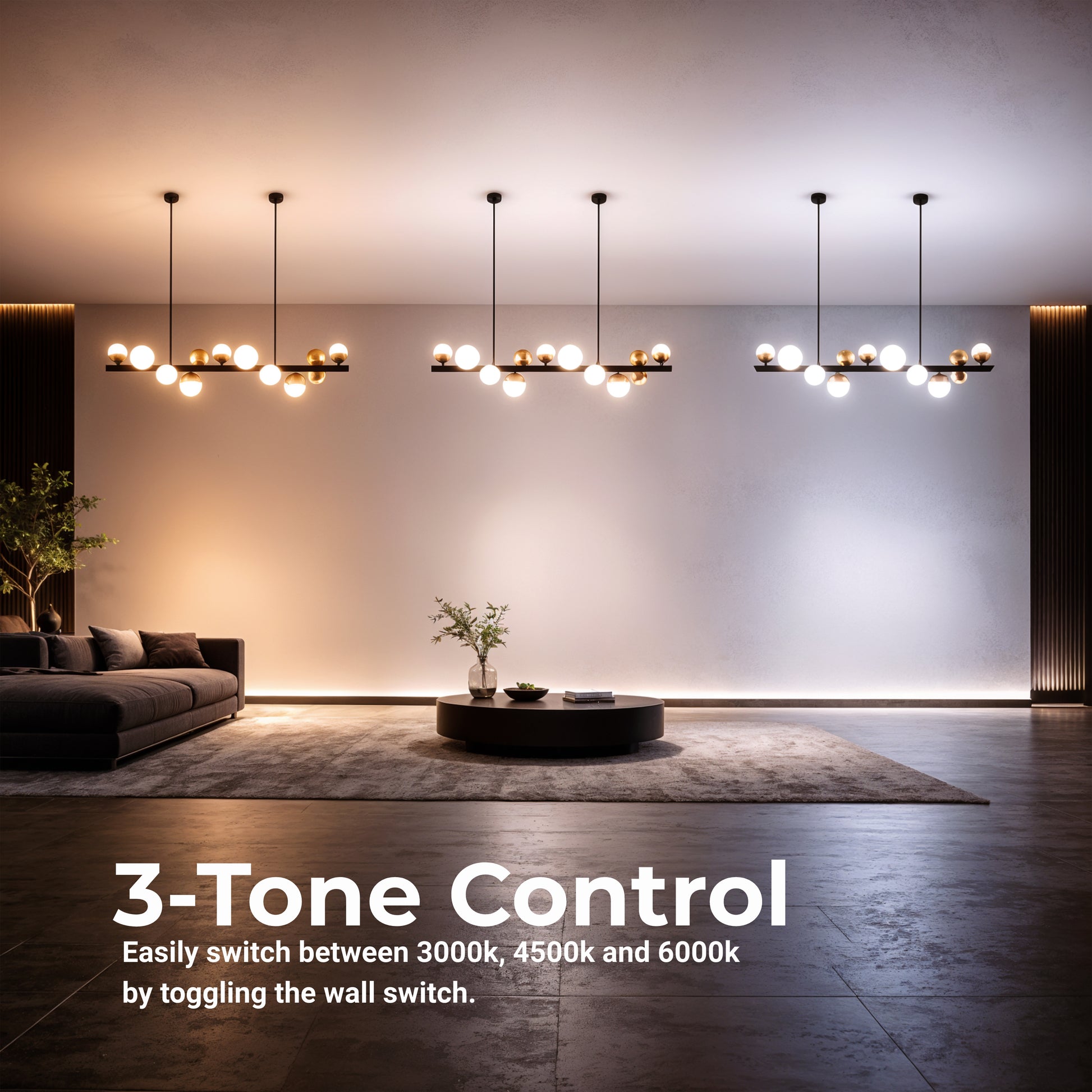 Aurion 29W Acrylic LED Hanging Chandelier with Remote Control, Dimmable, Black Gold, Metal and Acrylic LED Chandeliers with Remote Control Default Title Alessandro Design