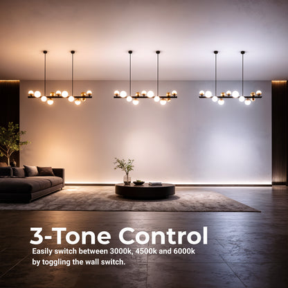 Aurion 29W Acrylic LED Hanging Chandelier with Remote Control, Dimmable, Black Gold, Metal and Acrylic LED Chandeliers with Remote Control Default Title Alessandro Design