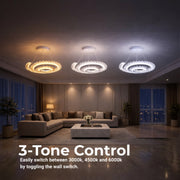 Lustra LED cu Telecomanda LT188WH, Cristal si Metal, 40W, Dimabila, Inaltime Reglabila, Lumina Rece/Calda/Neutra, Iluminat Luxos Lustre LED cu Telecomanda Default Title Alessandro Design