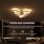 LED chandelier with remote control BLOSSOM 40W, 3 Petals, Cold/Warm/Neutral light, Dimmable, White LED chandelier with remote control Default Title Alessandro Design