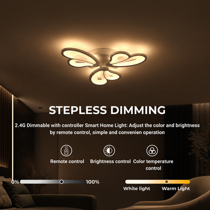 LED chandelier with remote control BLOSSOM 40W, 3 Petals, Cold/Warm/Neutral light, Dimmable, White LED chandelier with remote control Default Title Alessandro Design