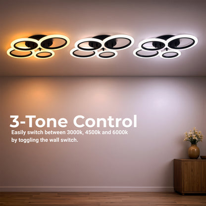 LED Chandelier with remote control BETTY 41W, 4 Circles, Cold/Warm/Neutral/RGB light, Dimmable, Black LED Chandeliers with Remote Control Default Title Alessandro Design