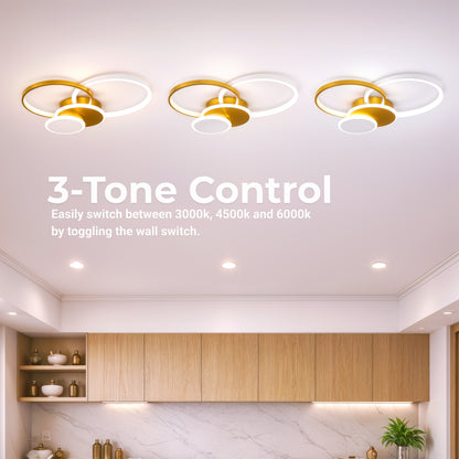 LED Chandelier with Remote Control KILLIAN 80W, 4 Circles, Cold/Warm/Neutral Light, Dimmable, Gold LED Chandeliers with Remote Control Default Title Alessandro Design