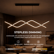 Suspended LED chandelier with remote control ZIGZAG 27W, Cold/Warm/Neutral light, Dimmable, Black, Height Adjustable LED Chandeliers with Remote Control Default Title Alessandro Design
