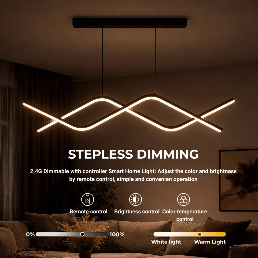 Suspended LED chandelier with remote control ZIGZAG 27W, Cold/Warm/Neutral light, Dimmable, Black, Height Adjustable LED Chandeliers with Remote Control Default Title Alessandro Design
