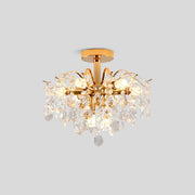 Candelabru Cristal Fiamma, 6x E14, Diametru 45cm, Auriu, Metal si Cristal Candelabre Cristal Default Title Alessandro Design