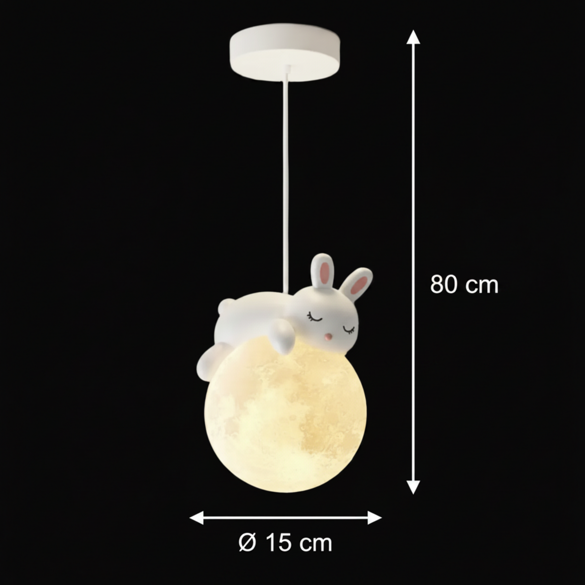 Lustra BUNNY, 1xE27, D15 cm, Metal Rasina, Alb Lustre Copii Default Title Alessandro Design