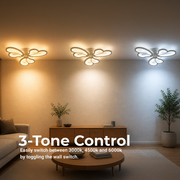 LED chandelier with remote control BLOSSOM 40W, 3 Petals, Cold/Warm/Neutral light, Dimmable, White LED chandelier with remote control Default Title Alessandro Design