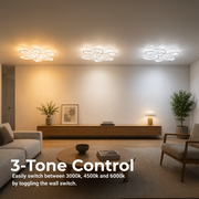 LED chandelier with remote control GLORIOSA 95W, 5 Petals, Cold/Warm/Neutral light, Dimmable, White LED chandelier with remote control Default Title Alessandro Design