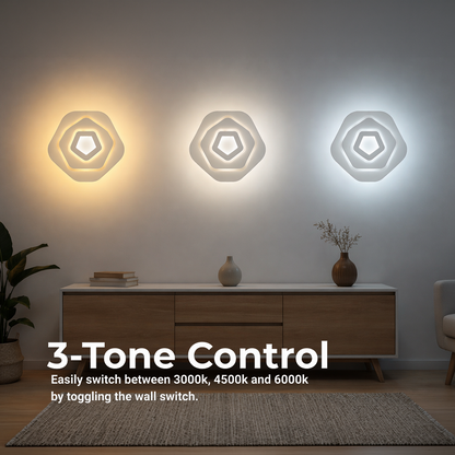 LED Chandelier with Remote Control PENTAGON 59W, 40cm, Cold/Warm/Neutral Light 3000K/4000K/6000K, White, Metal and Acrylic LED Chandeliers with Remote Control Default Title Alessandro Design