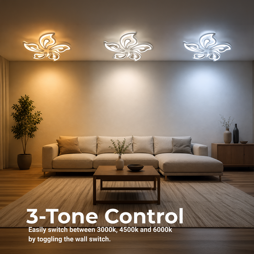 LED chandelier with remote control LILY 86W, 5 Elements, Cold/Warm/Neutral light, Dimmable, White LED chandelier with remote control Default Title Alessandro Design