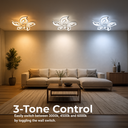 LED chandelier with remote control LILY 86W, 5 Elements, Cold/Warm/Neutral light, Dimmable, White LED chandelier with remote control Default Title Alessandro Design