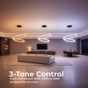 Suspended LED Chandelier with Remote Control CASIANA 40W, 2 Circles, Cold/Warm/Neutral Light 3000K/4000K/6000K, Dimmable, Black, Adjustable Height, Metal and Acrylic LED Chandeliers with Remote Control Default Title Alessandro Design