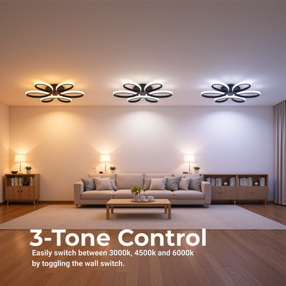 LED chandelier with remote control HELIX 63W, Cold/Warm/Neutral light, Dimmable, Black LED chandeliers with remote control Default Title Alessandro Design