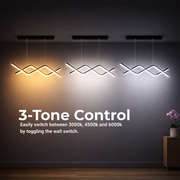 Suspended LED chandelier with remote control ZIGZAG 27W, Cold/Warm/Neutral light, Dimmable, Black, Height Adjustable LED Chandeliers with Remote Control Default Title Alessandro Design