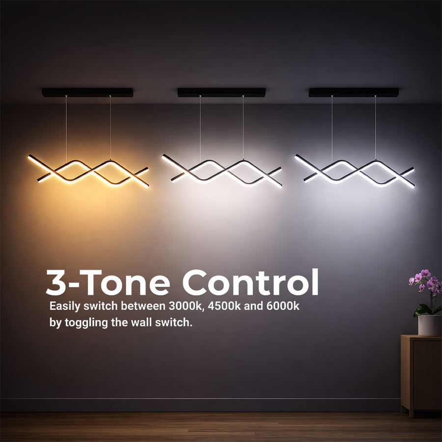 Suspended LED chandelier with remote control ZIGZAG 27W, Cold/Warm/Neutral light, Dimmable, Black, Height Adjustable LED Chandeliers with Remote Control Default Title Alessandro Design