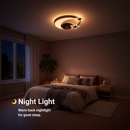 LED chandelier with remote control ALYONA 44W, Moon and Star, Cold/Warm/Neutral light, Dimmable, Black LED chandelier with remote control Default Title Alessandro Design