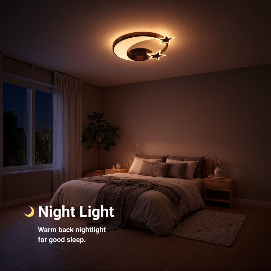 LED chandelier with remote control ALYONA 44W, Moon and Star, Cold/Warm/Neutral light, Dimmable, Black LED chandelier with remote control Default Title Alessandro Design