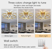 Lustra LED cu Telecomanda LT770/500GD, 45W, Lumina Calda/Rece/Neutra 3000K/4000K/6000K, Dimabila, Aurium Metal Lustre LED cu Telecomanda Default Title Alessandro Design