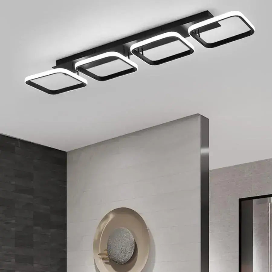 LED Chandelier VERTEX 45W, 4 Squares, Linear, Cold/Warm/Neutral light, Black LED Chandeliers Default Title Alessandro Design