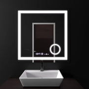 Rectangular LED Mirror, 60x60cm, Souverain MotionGlow Marcello, De-fogging System, Clock & Thermometer, Cosmetic Magnifier, Dimable Marcello Mirrors Default Title Alessandro Design