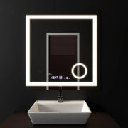 Rectangular LED Mirror, 60x60cm, Souverain MotionGlow Marcello, De-fogging System, Clock & Thermometer, Cosmetic Magnifier, Dimable Marcello Mirrors Default Title Alessandro Design