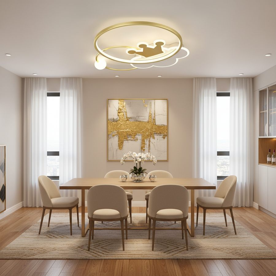Rafael LED Chandelier with Remote Control, 58W, Dimmable, 3000K/4000K/6000K, Gold LED Chandeliers with Remote Control Default Title Alessandro Design