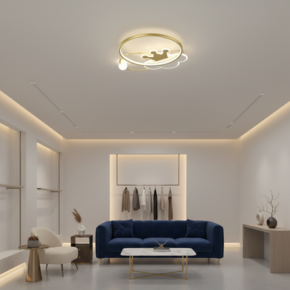 Rafael LED Chandelier with Remote Control, 58W, Dimmable, 3000K/4000K/6000K, Gold