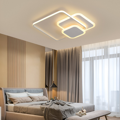 LED chandelier with remote control ANEMONA 75W, 3 Squares, Cold/Warm/Neutral light, Dimmable, White LED chandelier with remote control Default Title Alessandro Design