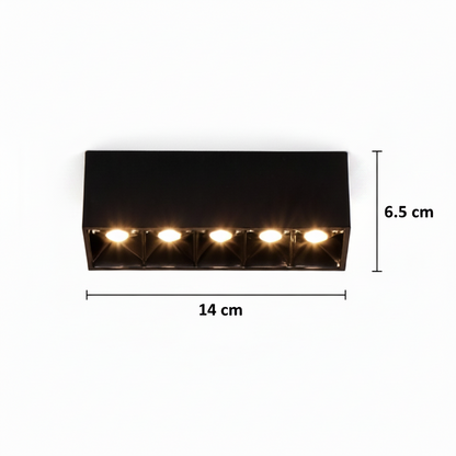 Proiector LED Liniar Aplicat Grilă 8W, Lumina Neutra 4000K, 5 surse, 14 x 3.5 x 6.5 cm Plafoniere LED Default Title Alessandro Design