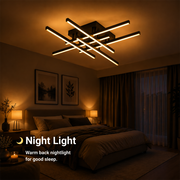 LED Chandelier with Remote Control LINEX, 81W, 6 Elements, Linear, Cold/Warm/Neutral light, Dimmable, Black LED Chandeliers with Remote Control Default Title Alessandro Design