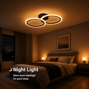 LED Chandelier with remote control BETTY 27W, 2 Circles, Cold/Warm/Neutral light, Dimmable, Black LED Chandeliers with Remote Control Default Title Alessandro Design
