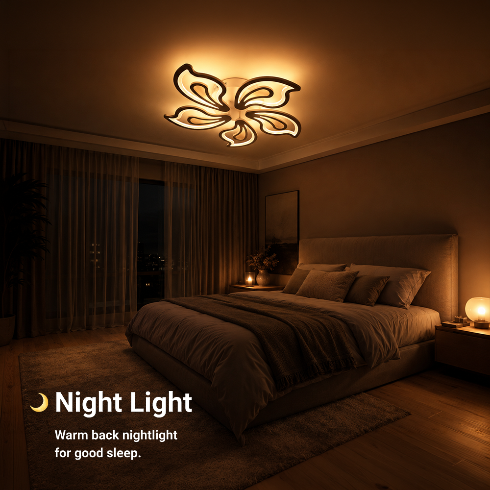 LED chandelier with remote control LILY 86W, 5 Elements, Cold/Warm/Neutral light, Dimmable, White LED chandelier with remote control Default Title Alessandro Design