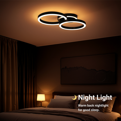 LED Chandelier with remote control RINOVA 66W, 2 Circles, Cold/Warm/Neutral light, Dimmable, Black LED Chandeliers with Remote Control Default Title Alessandro Design