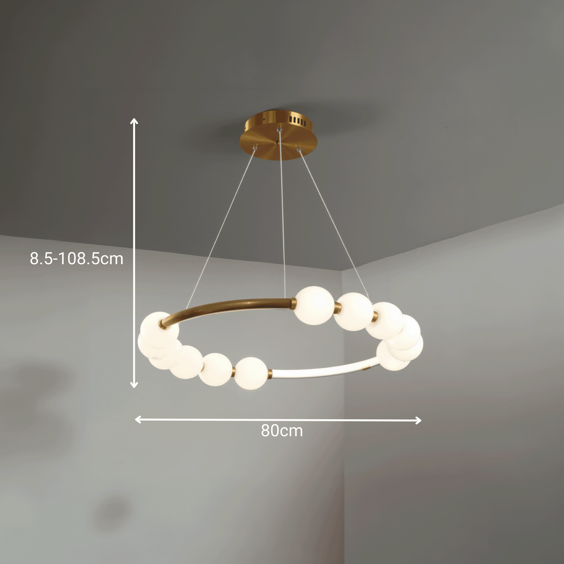 LED Pendant Light Acrylic Nova 57W with Remote Control, Dimmable, 3000K/4000K/6000K, Gold, Metal and Acrylic LED Chandeliers with Remote Control Default Title Alessandro Design