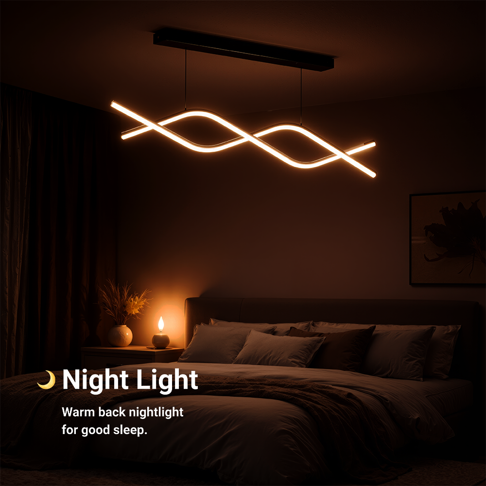 Suspended LED chandelier with remote control ZIGZAG 27W, Cold/Warm/Neutral light, Dimmable, Black, Height Adjustable LED Chandeliers with Remote Control Default Title Alessandro Design