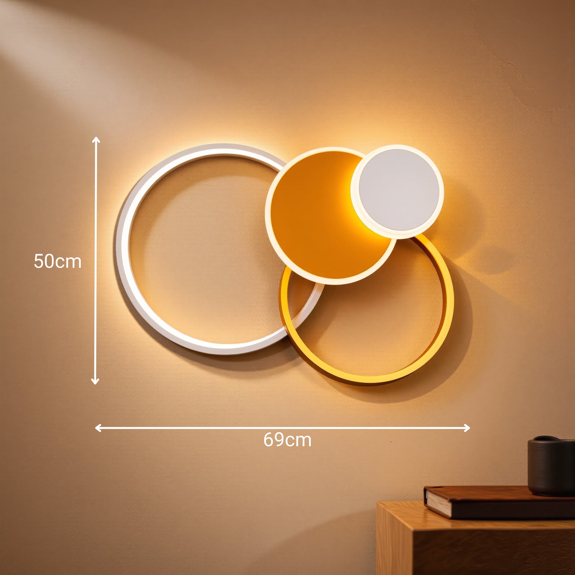 LED Chandelier with Remote Control KILLIAN 80W, 4 Circles, Cold/Warm/Neutral Light, Dimmable, Gold LED Chandeliers with Remote Control Default Title Alessandro Design