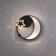 LED chandelier with remote control ALYONA 44W, Moon and Star, Cold/Warm/Neutral light, Dimmable, Black LED chandelier with remote control Default Title Alessandro Design