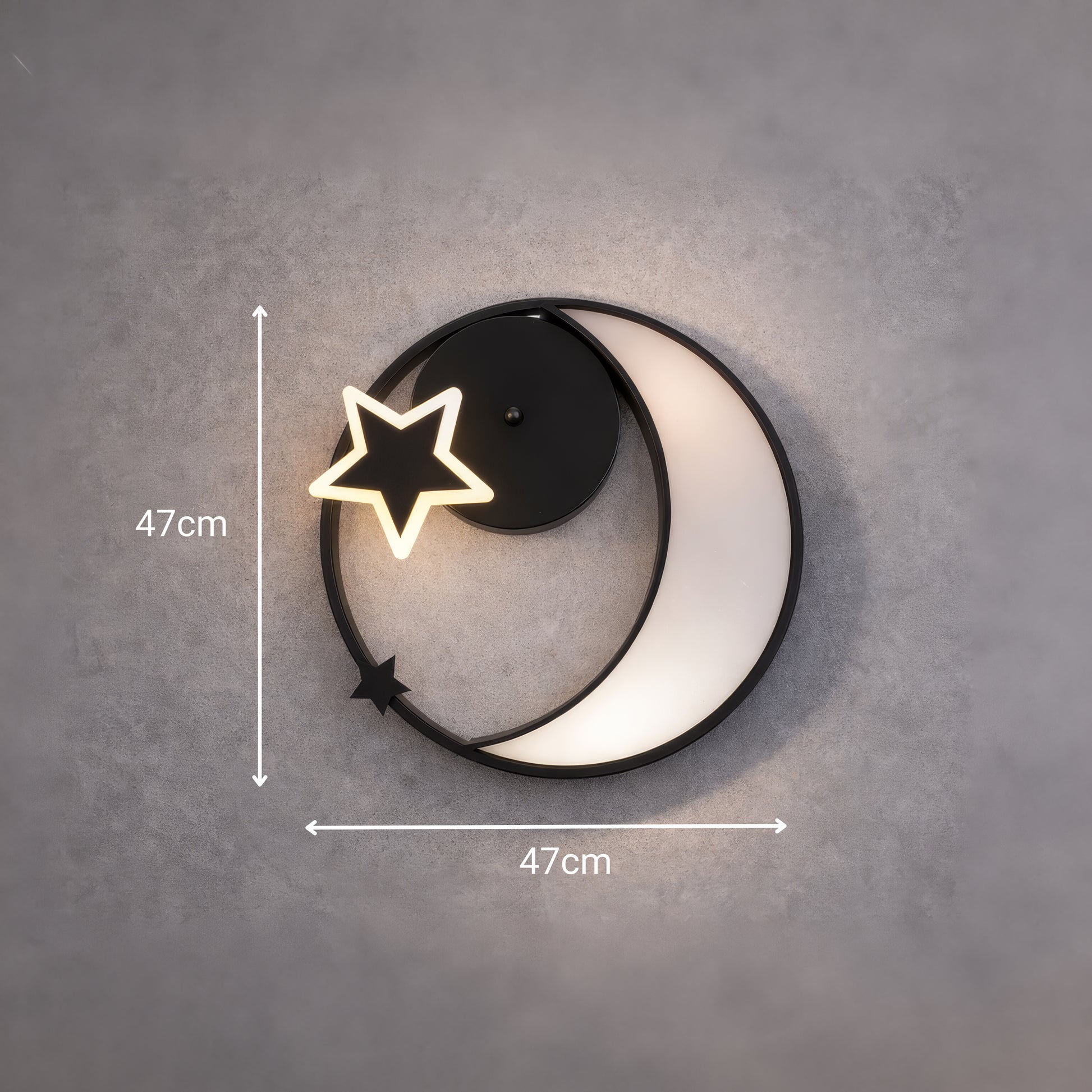 LED chandelier with remote control ALYONA 44W, Moon and Star, Cold/Warm/Neutral light, Dimmable, Black LED chandelier with remote control Default Title Alessandro Design