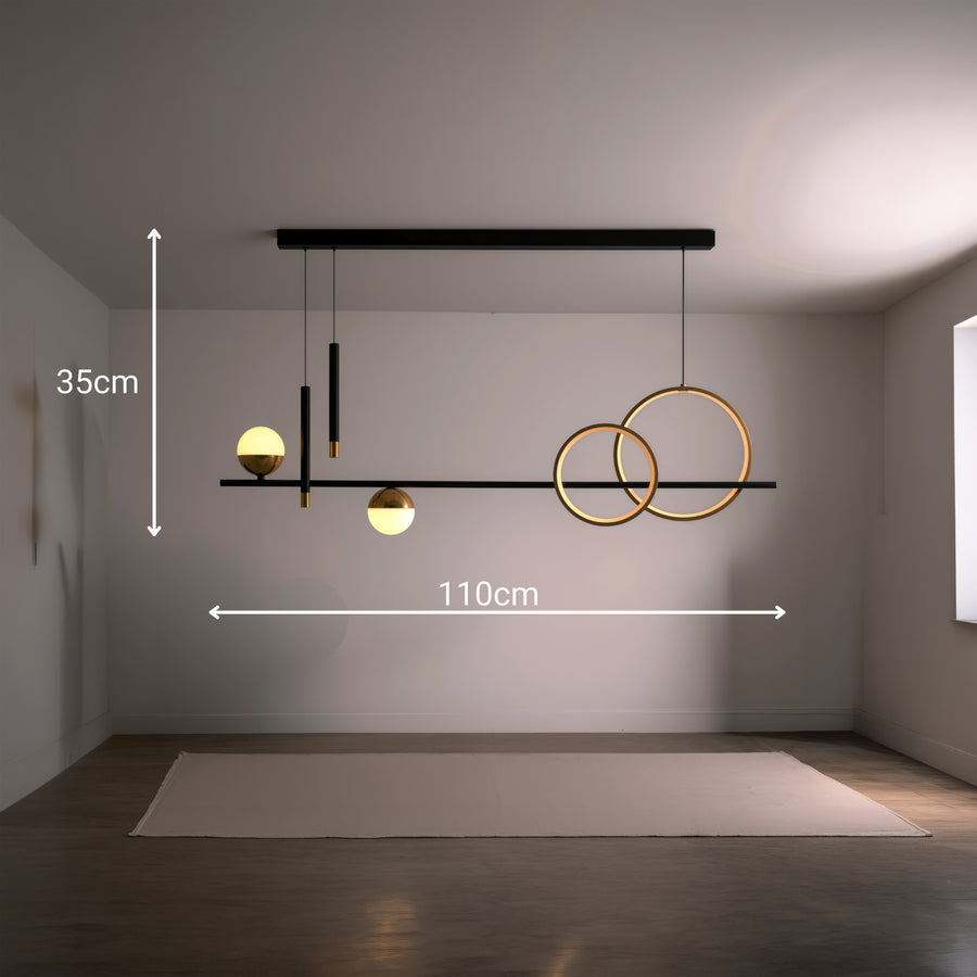 Suspended LED chandelier with remote control DAMARA 44W, Cold/Warm/Neutral light, Dimmable, Black, Height Adjustable LED Chandeliers with Remote Control Default Title Alessandro Design