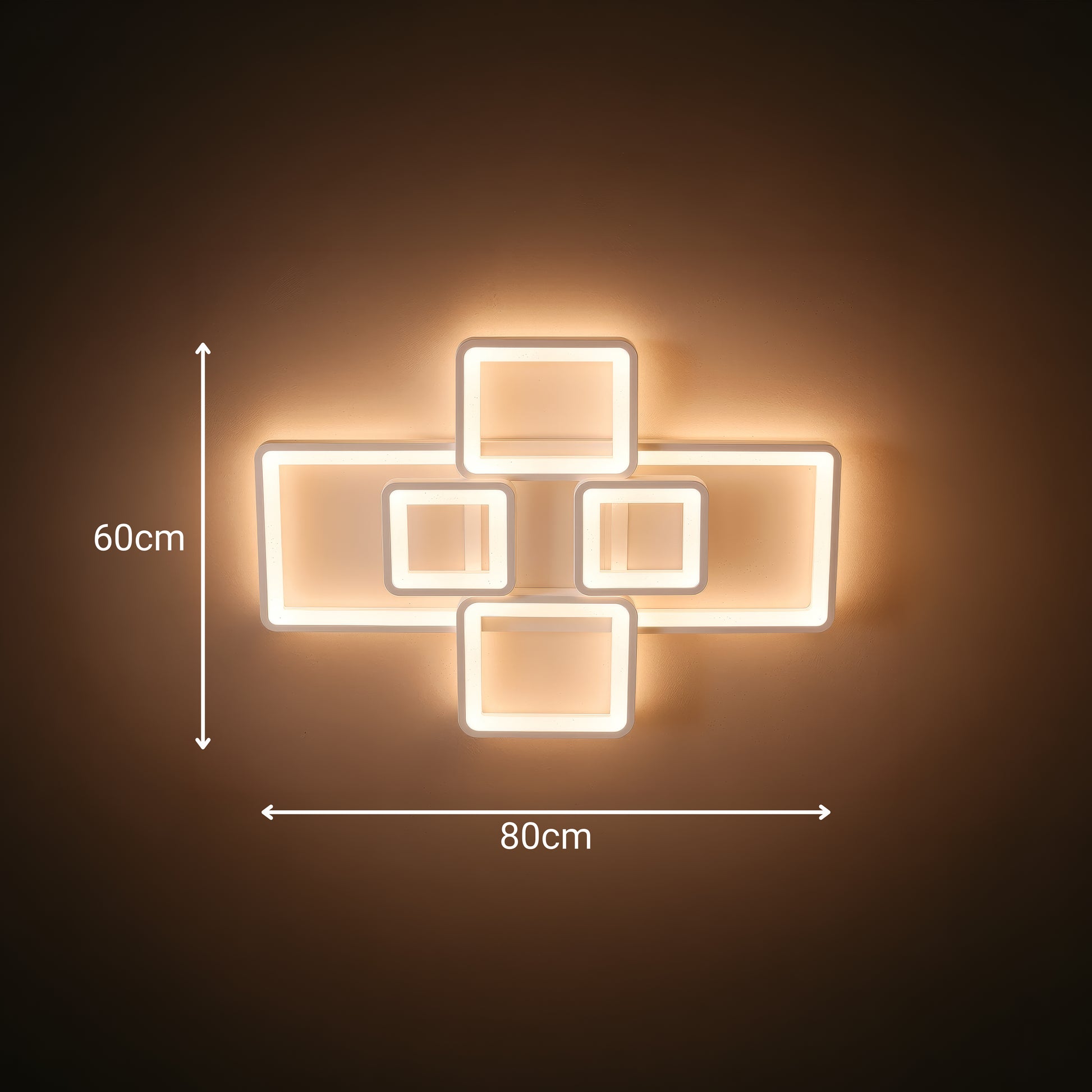 LED chandelier with remote control ELLA 119W, 6 Squares, Cold/Warm/Neutral light, Dimmable, White LED chandelier with remote control Default Title Alessandro Design