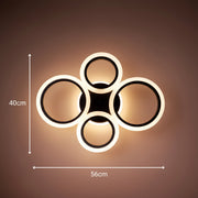 LED Chandelier with remote control BETTY 41W, 4 Circles, Cold/Warm/Neutral/RGB light, Dimmable, Black LED Chandeliers with Remote Control Default Title Alessandro Design