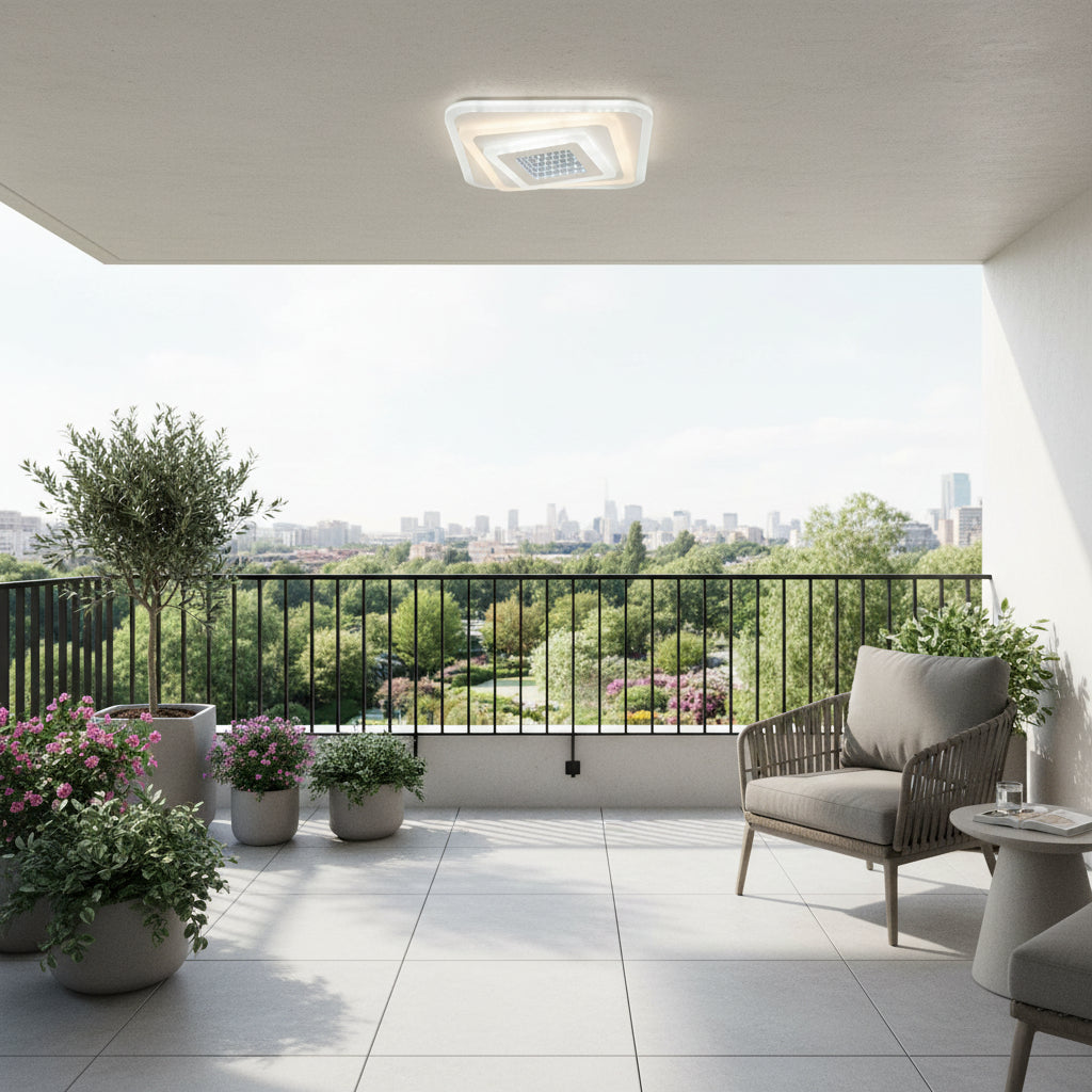 LED Chandelier NEXA 3D 46W, Square, Cold/Warm/Neutral light, White LED Chandeliers Default Title Alessandro Design